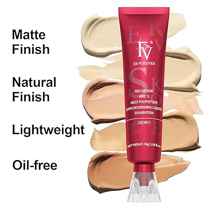 FV Waterproof Liquid Foundation with Matte Finish, Lightweight, Oil-Free, Natural Look